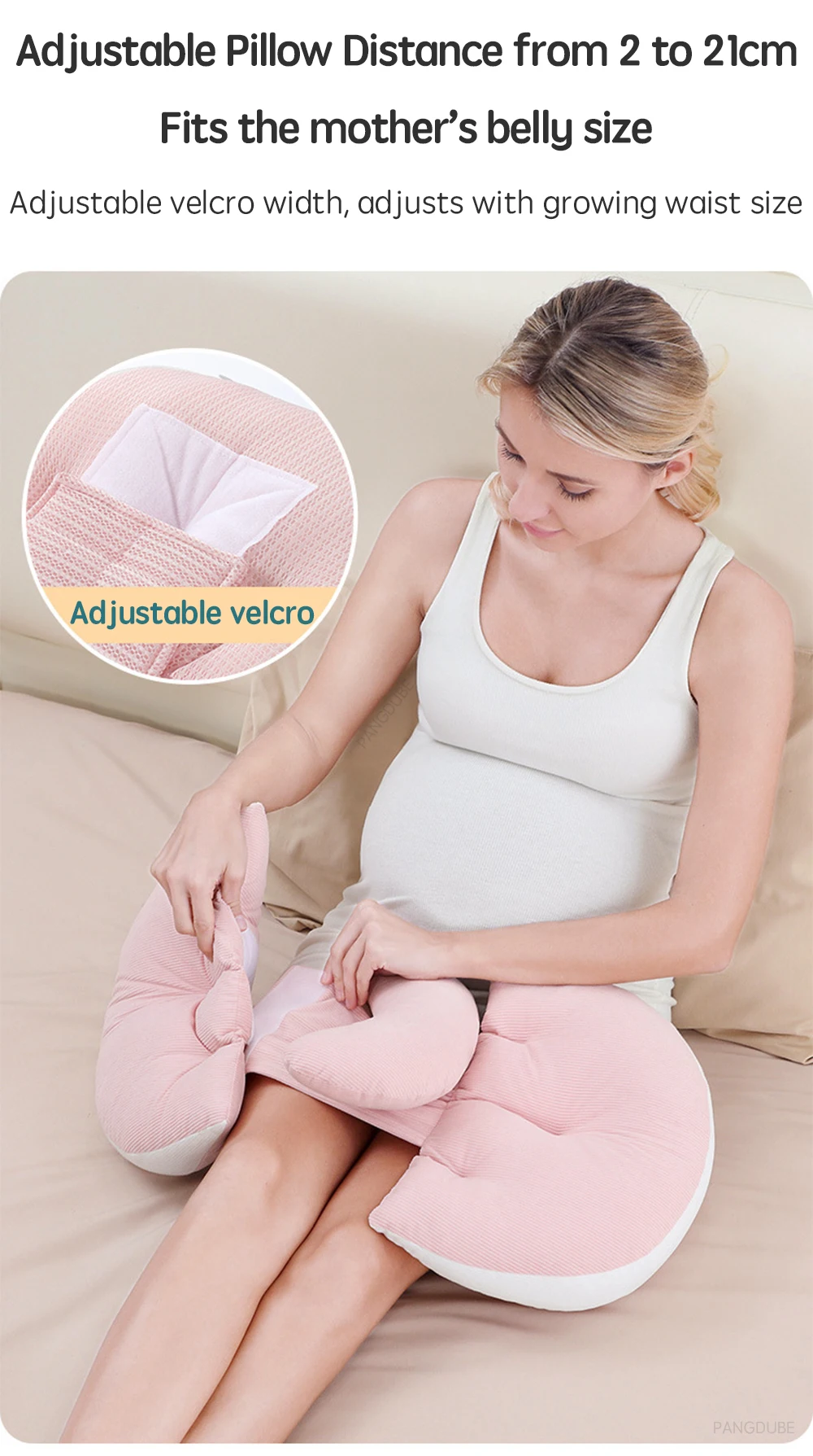 PANGDUBE Pregnancy Waist Support Pillow for Pregnant Women Sleeping Body Pillow Care for Pregnancy Cushion Adjustable Length
