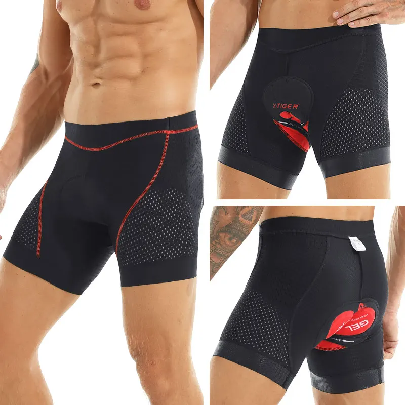 X-TIGER Cycling Underwear 5D Breathable Padded Gel Bike Shorts Men MTB Anti Slip Leg Grips Riding Cycling Shots Ciclismo