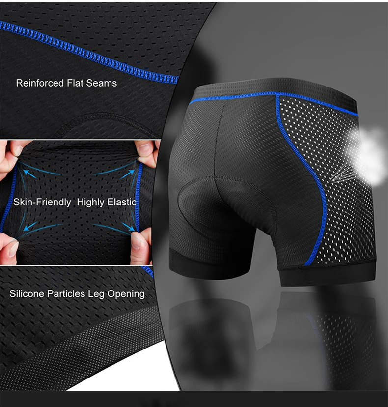 X-TIGER Cycling Underwear 5D Breathable Padded Gel Bike Shorts Men MTB Anti Slip Leg Grips Riding Cycling Shots Ciclismo