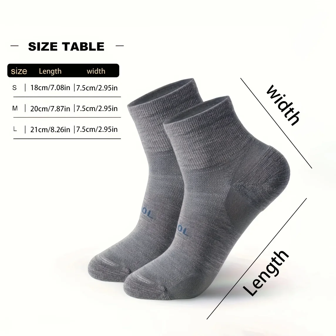 4 Pairs Men Women Merino Wool Socks Low Cut Sock 70% Merino Wool Breathable Comfort Fit Thin for Running Cycling & Skiing Socks