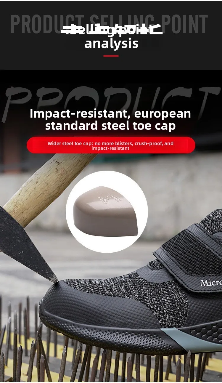 Men & Women KPU Safety Work Shoes - Steel Toe Anti-Smash Anti-Puncture Lightweight Protective Footwear-Puncture Work Footwear