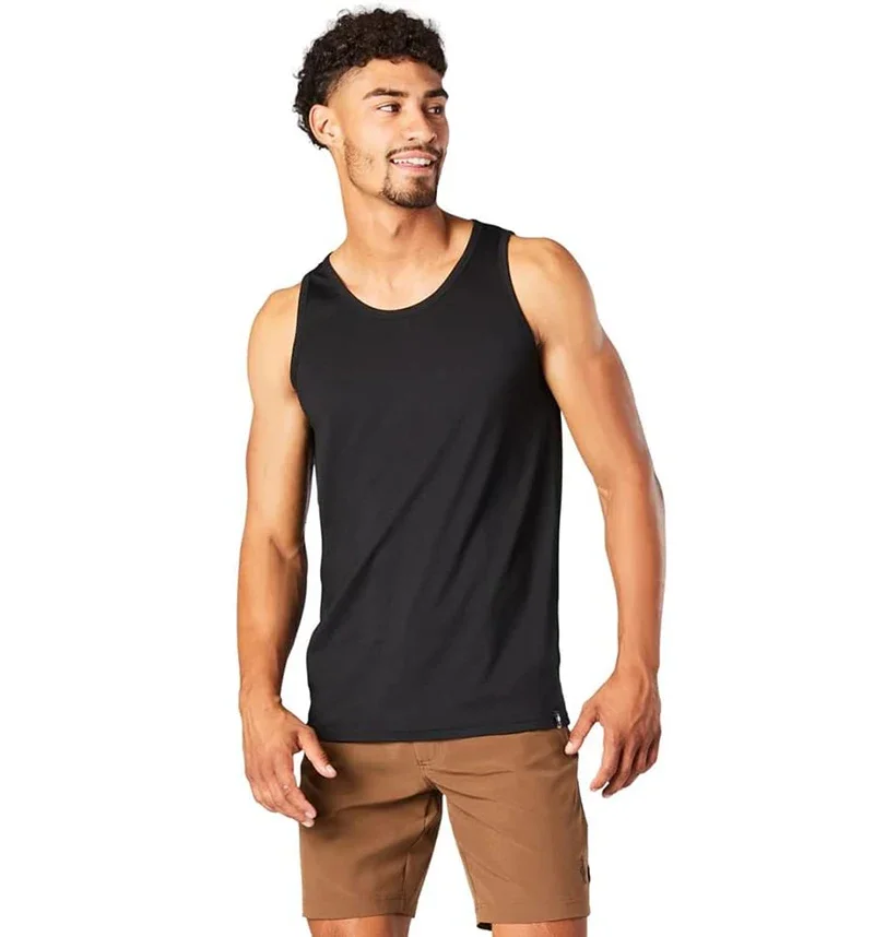 Men's 100% Merino Wool Tank Top Ultralight Merino Wool Base Layer Tank Tops Men Sleeveless Shirt Wicking Breathable Anti-Odor