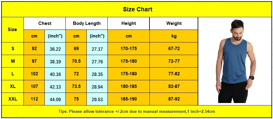 Men's 100% Merino Wool Tank Top Ultralight Merino Wool Base Layer Tank Tops Men Sleeveless Shirt Wicking Breathable Anti-Odor