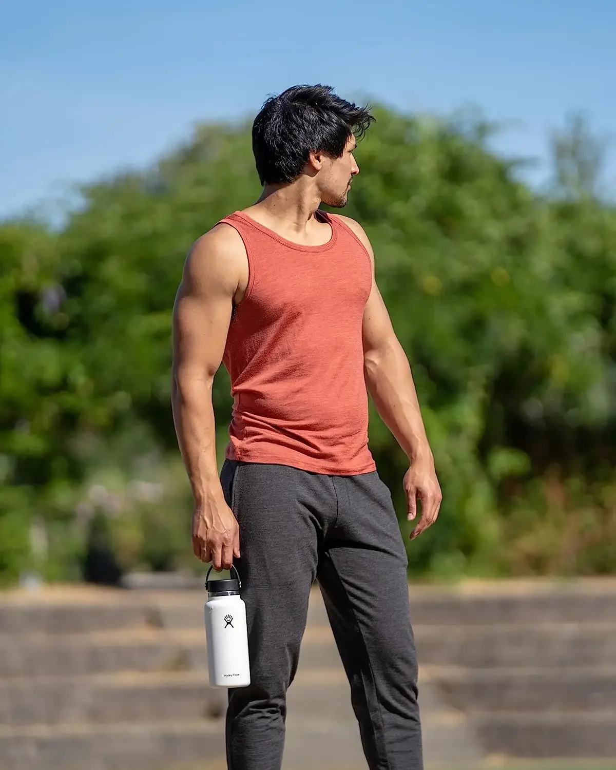 Men's 100% Merino Wool Tank Top Ultralight Merino Wool Base Layer Tank Tops Men Sleeveless Shirt Wicking Breathable Anti-Odor