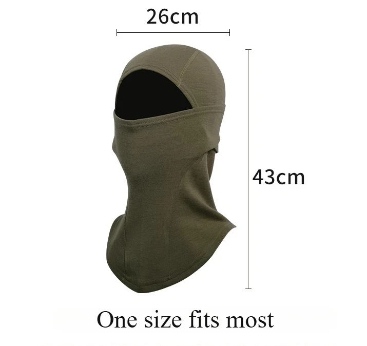 100% Merino Wool Balaclava Neck Gaiter Thermal Unisex Merino Wool Face Ski Mask Warm Breathable Outdoor Gear Cycling Hiking