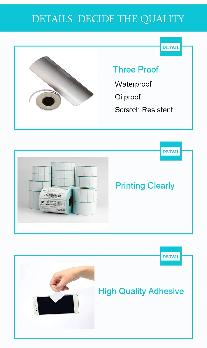 Paper Self Adhesive Thermal White Blank Label Sticker Paper Supermarket Price Blank Label Direct Print Waterproof Print Supplies