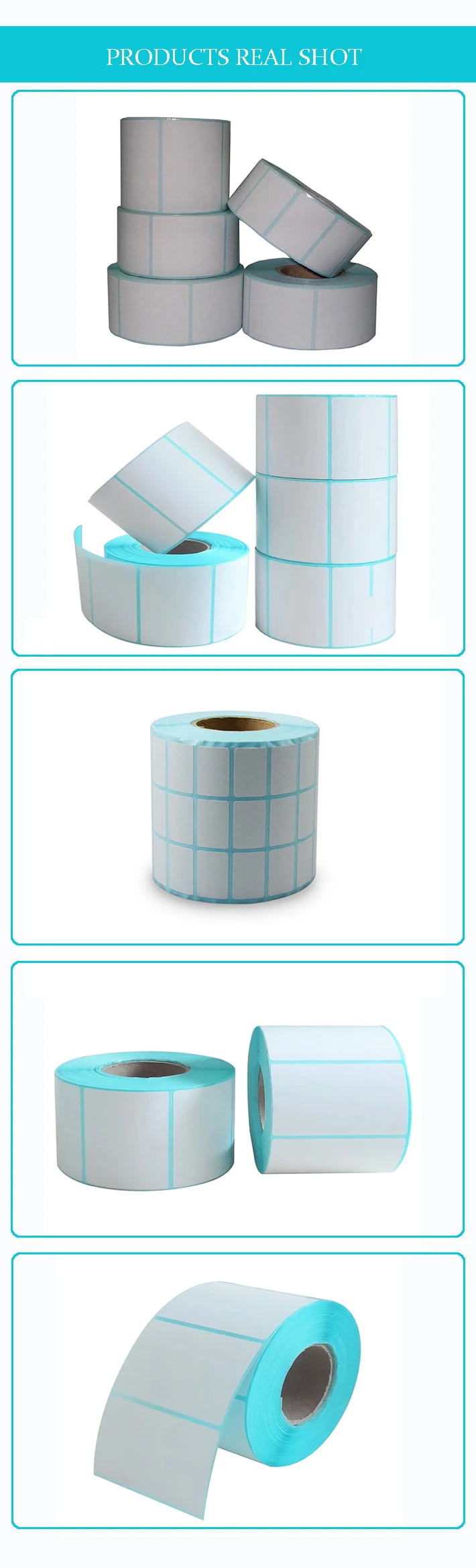 Paper Self Adhesive Thermal White Blank Label Sticker Paper Supermarket Price Blank Label Direct Print Waterproof Print Supplies