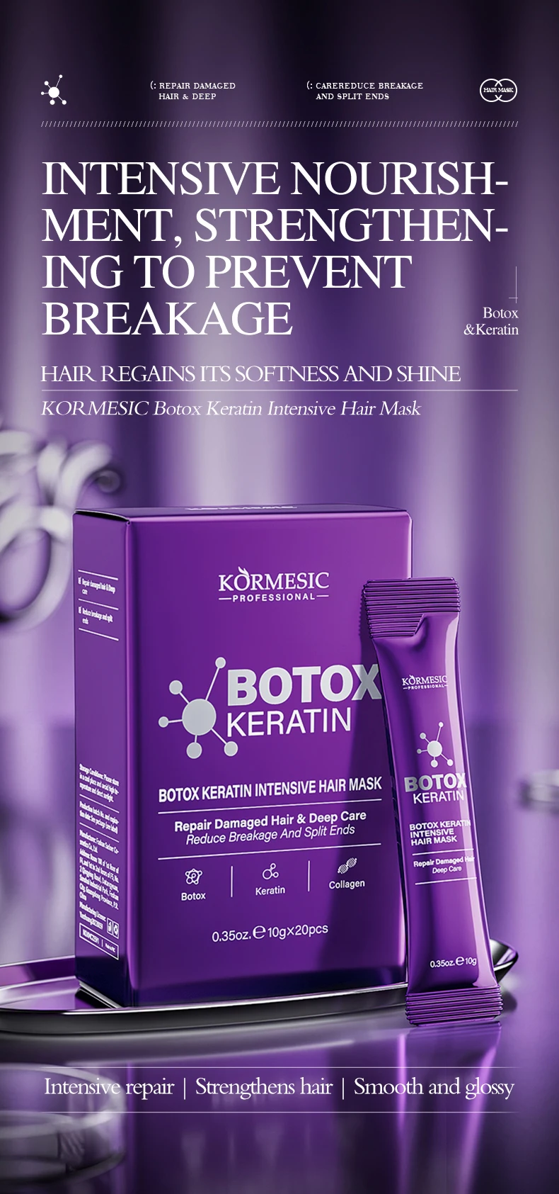 Keratin Hair Mask Magical 5 Second Repair Damage Frizzy Soft Smooth Shiny Hair Deep Moisturize Hair Treat Repair Hair Care Mask