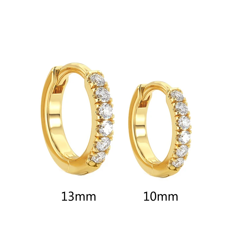 Minimalist CZ Cartilage Perforation 925 Sterling Silver Ear Needle Twist Round Earring Hoop Ear Buckle Gold Earrings For Women