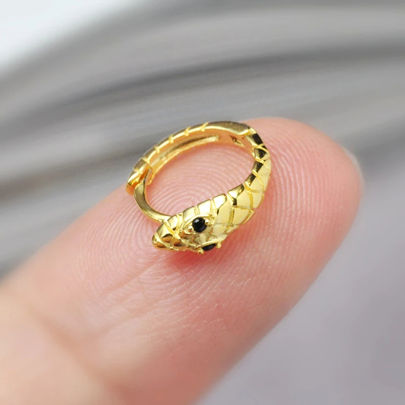 Minimalist CZ Cartilage Perforation 925 Sterling Silver Ear Needle Twist Round Earring Hoop Ear Buckle Gold Earrings For Women