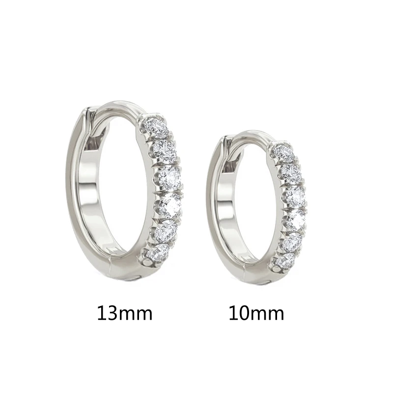 Minimalist CZ Cartilage Perforation 925 Sterling Silver Ear Needle Twist Round Earring Hoop Ear Buckle Gold Earrings For Women