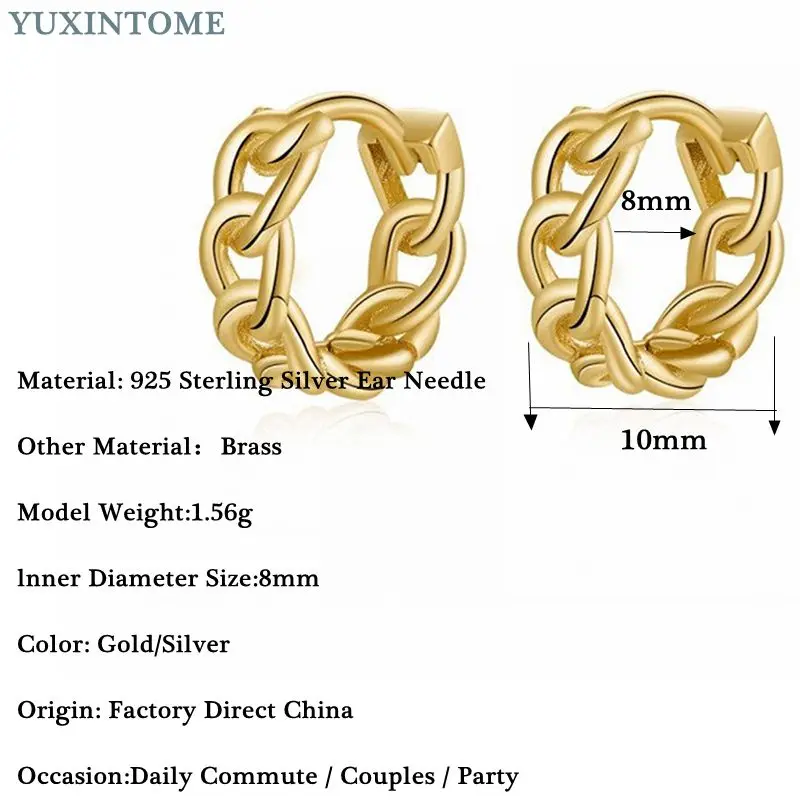Minimalist CZ Cartilage Perforation 925 Sterling Silver Ear Needle Twist Round Earring Hoop Ear Buckle Gold Earrings For Women