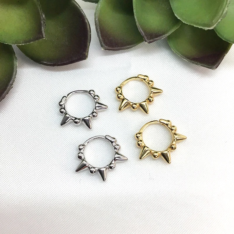 Minimalist CZ Cartilage Perforation 925 Sterling Silver Ear Needle Twist Round Earring Hoop Ear Buckle Gold Earrings For Women