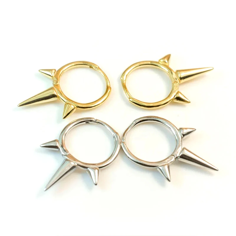 Minimalist CZ Cartilage Perforation 925 Sterling Silver Ear Needle Twist Round Earring Hoop Ear Buckle Gold Earrings For Women