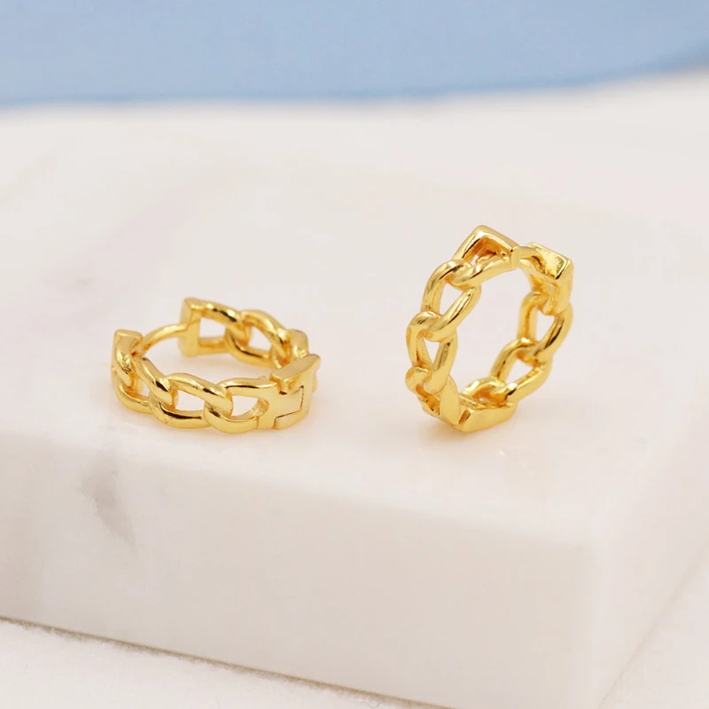 Minimalist CZ Cartilage Perforation 925 Sterling Silver Ear Needle Twist Round Earring Hoop Ear Buckle Gold Earrings For Women