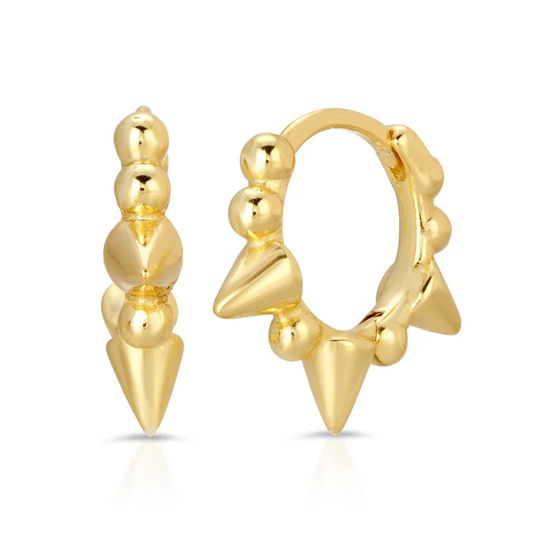 Minimalist CZ Cartilage Perforation 925 Sterling Silver Ear Needle Twist Round Earring Hoop Ear Buckle Gold Earrings For Women