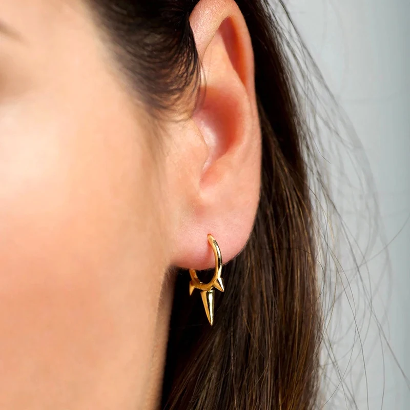 Minimalist CZ Cartilage Perforation 925 Sterling Silver Ear Needle Twist Round Earring Hoop Ear Buckle Gold Earrings For Women