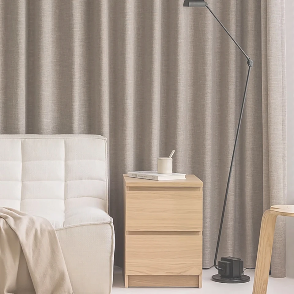 Asazal Linen Blackout Curtains for Living Room Bedroom High Quality Full Shading Decoration Luxury Modern Opaque Window Drapes
