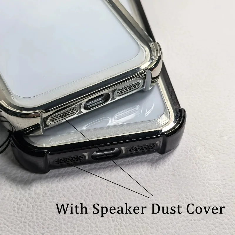 Luxury Transparent Shockproof Phone Case For iPhone 18 17 13 12 Pro Max 16 15 14 Plus Air with Wrist Strap Lens Protector Cover