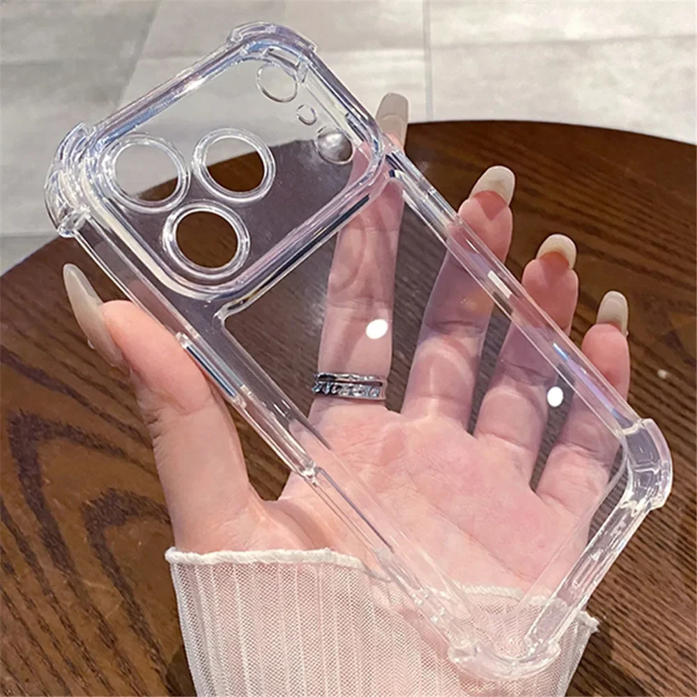 Shockproof Bumper Protector HD Clear Acrylic Phone Case For iPhone 18 17 16 15 14 13 12 11 Pro Max Back Cover Transparent Funda