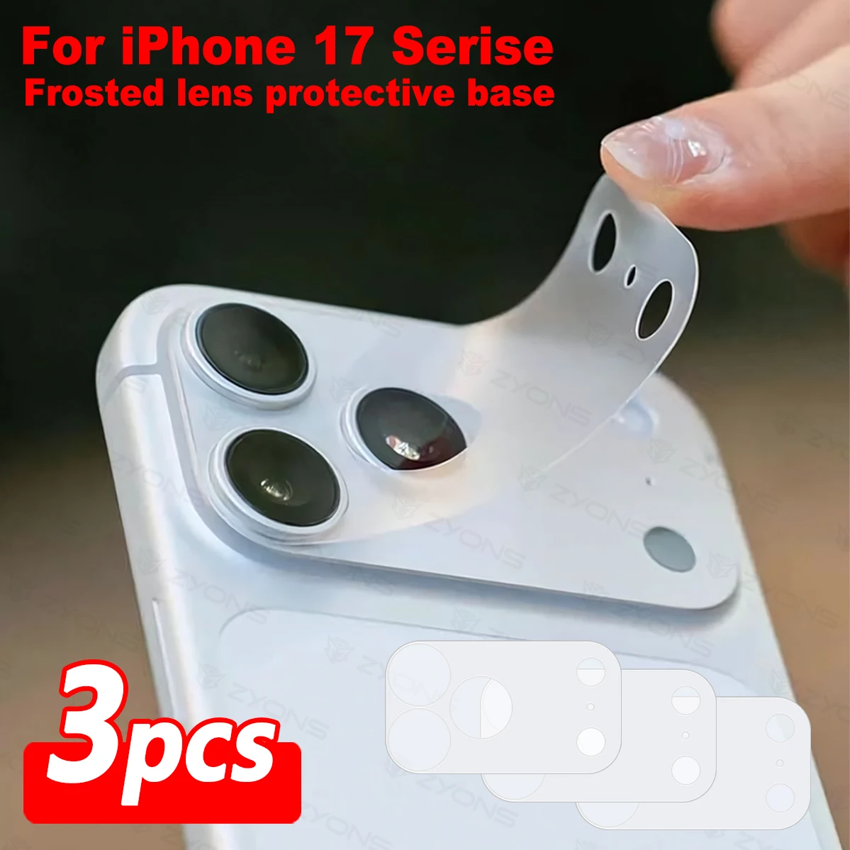 3pcs Matte Lens Base Protector Fit iPhone 17 Pro Max/Pro/Air/17 Back Lens Glass Protective Cap, Anti-Glare, Anti-Fingerprint