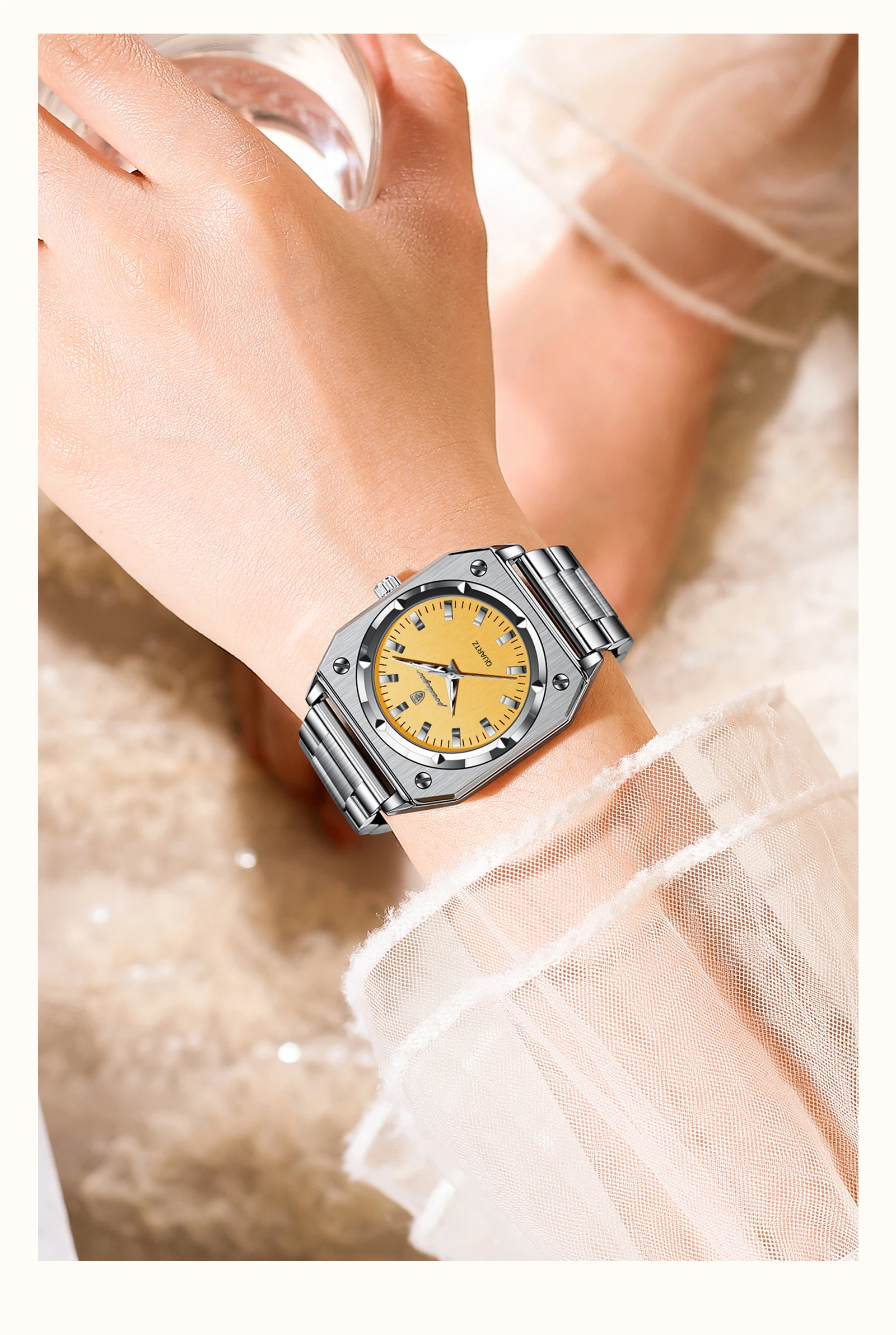 POEDAGAR Elegant Ladies Wristwatch Waterproof Stainless Steel Luminous Exquisite Woman Watch Quartz High Quality Women's Watches