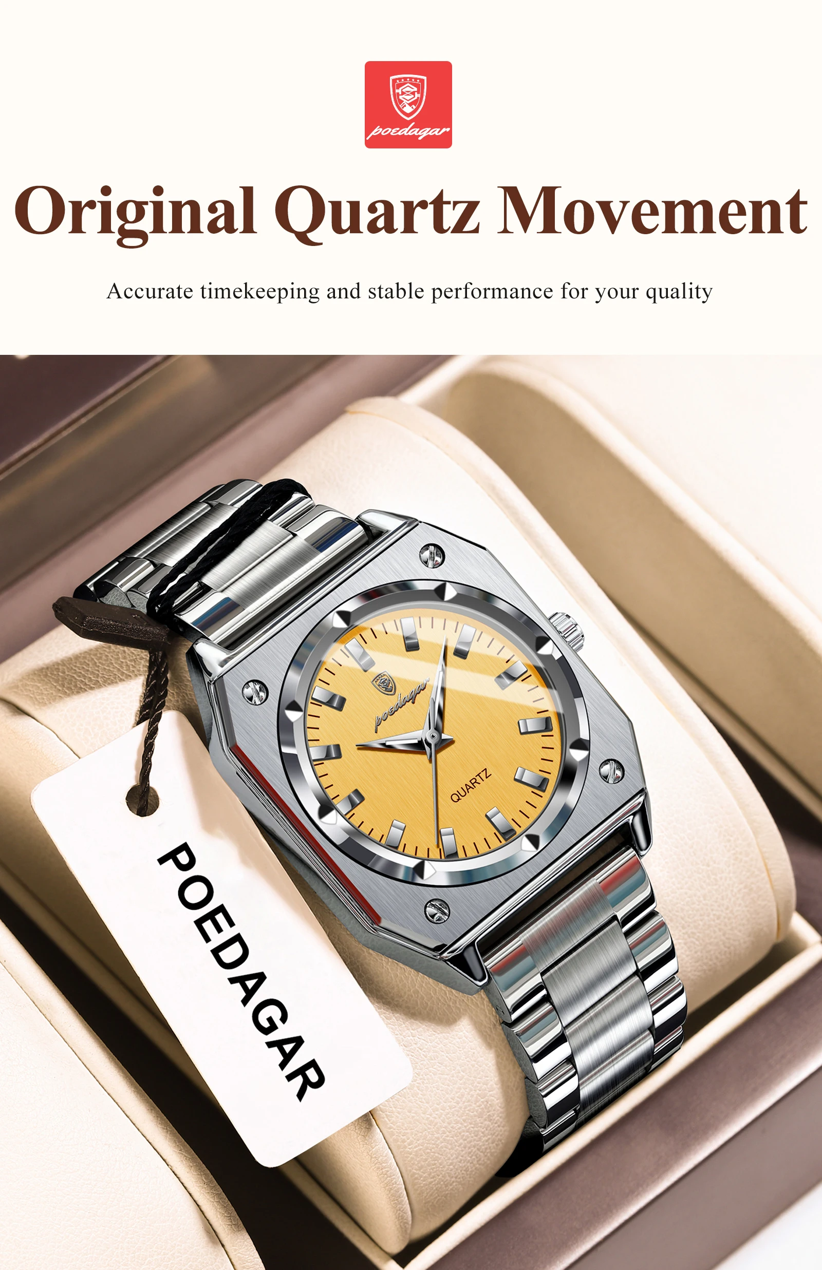 POEDAGAR Elegant Ladies Wristwatch Waterproof Stainless Steel Luminous Exquisite Woman Watch Quartz High Quality Women's Watches