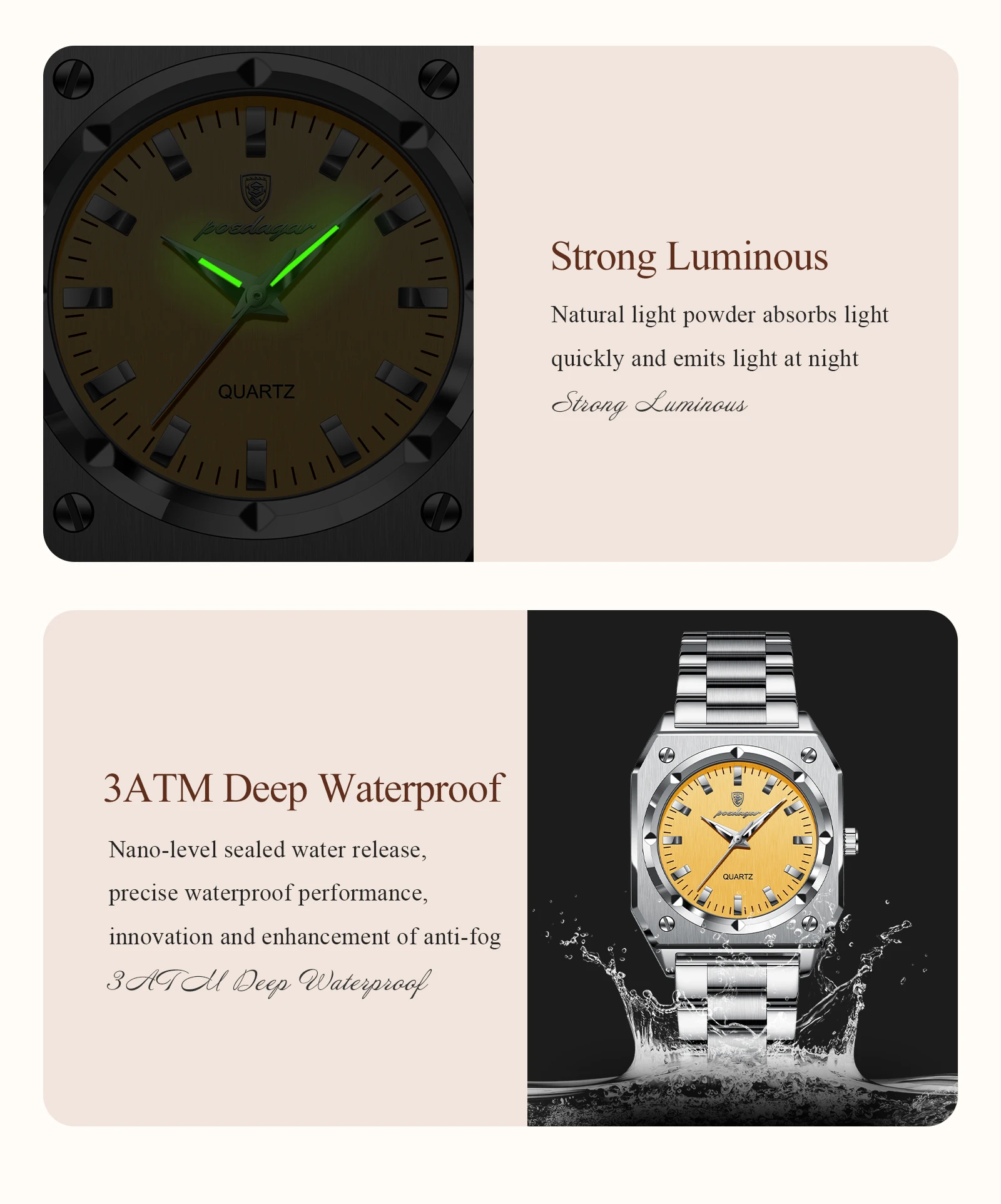 POEDAGAR Elegant Ladies Wristwatch Waterproof Stainless Steel Luminous Exquisite Woman Watch Quartz High Quality Women's Watches