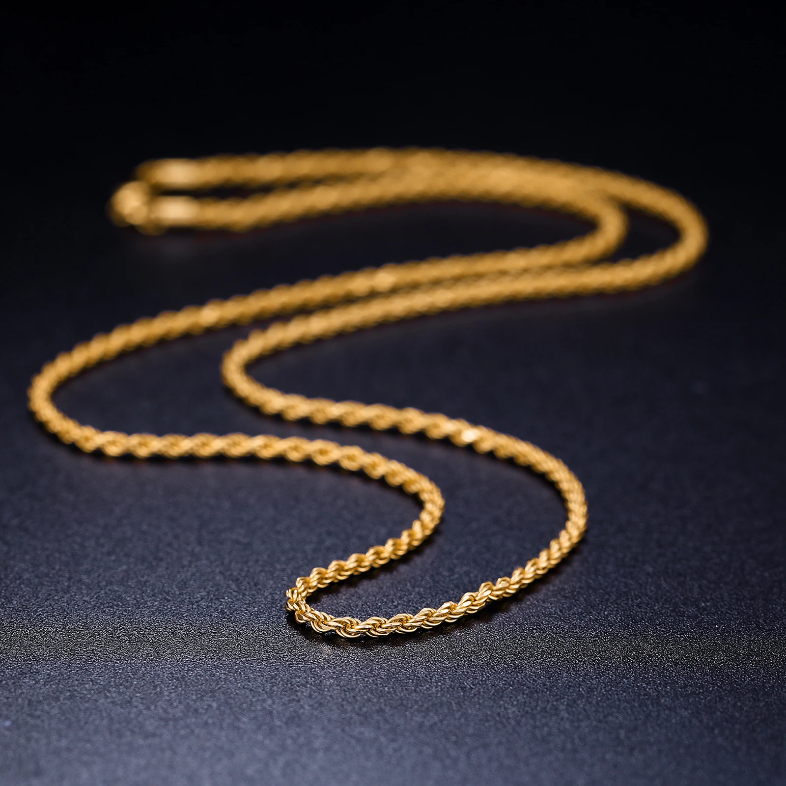 2.5mm S925 Rope Chain Necklace Sterling Silver Never Fade Waterproof Choker Men Women Jewelry Silver Color Chains Gift