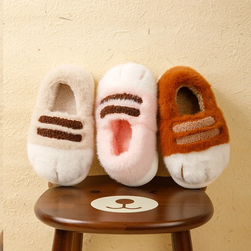 New Adorable Fruit Slippers for Winter Woman Warm Fluffy Slide Shoes Home Cloud Slipper Women Lovely Strawberry Shoe Room Scuff