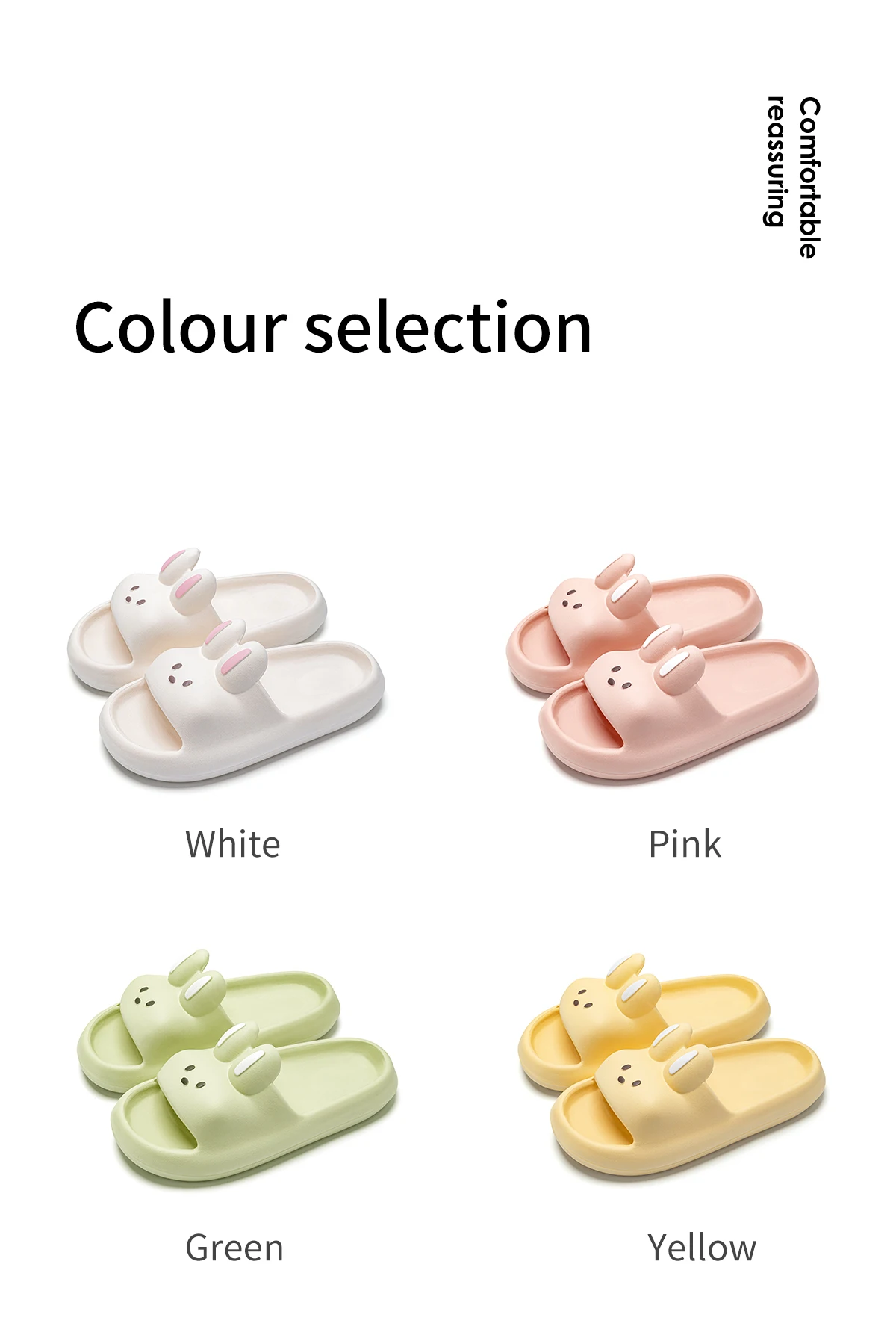 Cute Rabbit Unisex Slippers Non-Slip Slip-On Indoor Slippers Comfortable Soft Home Slippers