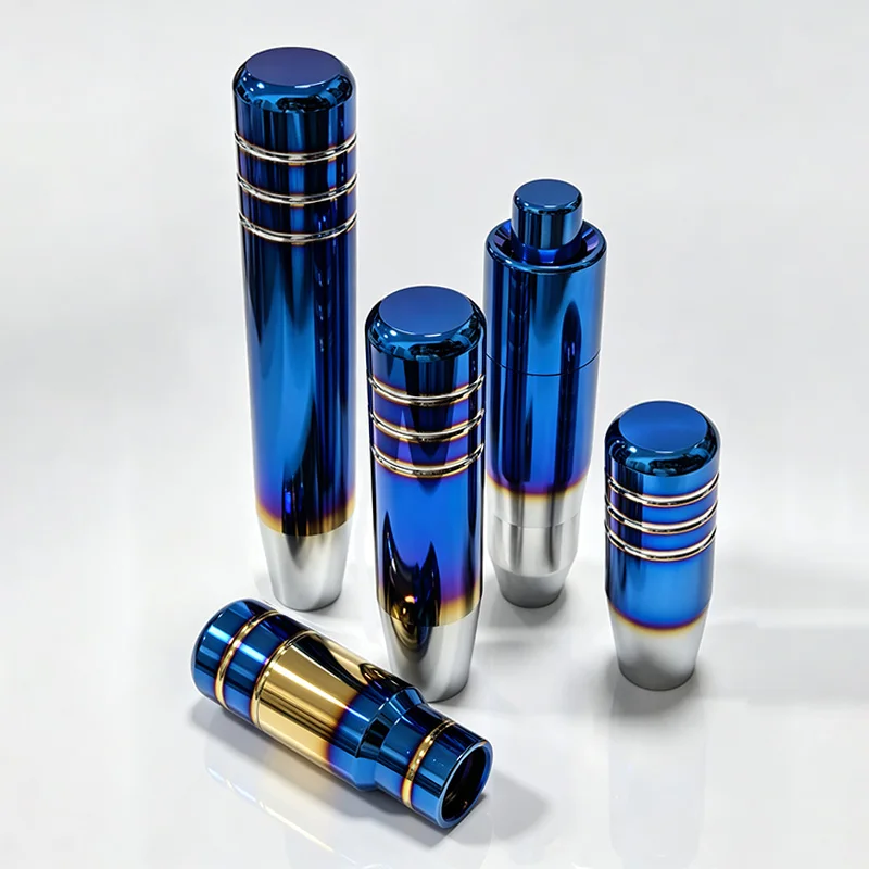 Burnt Blue Gradient Aluminum Car Gear Shift Knob Manual Transmission Shifter Lever Knob Universal Car Interior Modification Acce