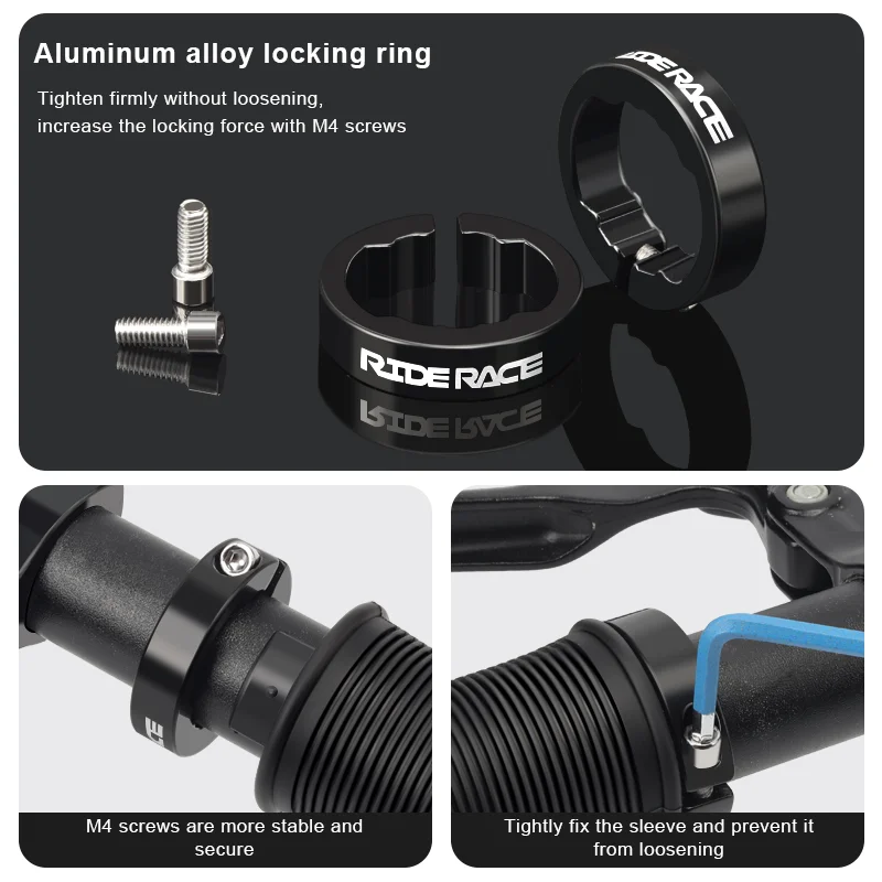 RIDERACE Mountain Bike Handlebar Grips Lock on MTB Folding Bicycle Soft TPR Rubber Non-slip Mixed Color Cycling Handle Bar Grips