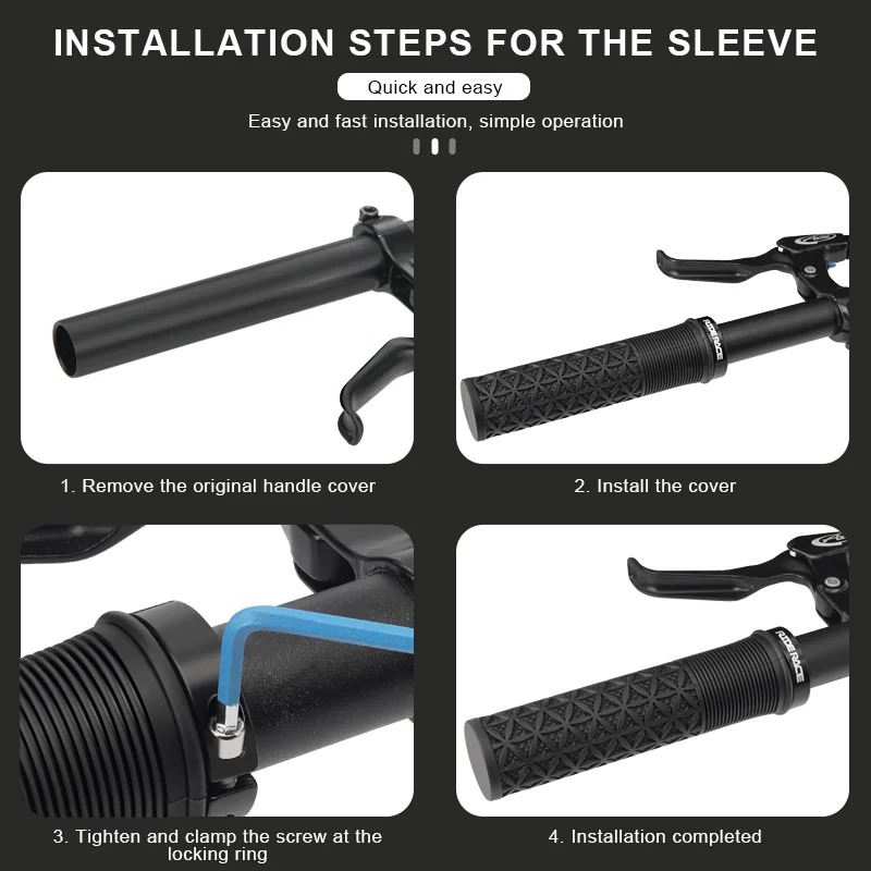 RIDERACE Mountain Bike Handlebar Grips Lock on MTB Folding Bicycle Soft TPR Rubber Non-slip Mixed Color Cycling Handle Bar Grips