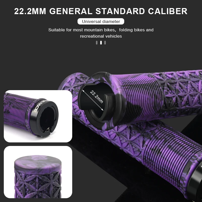 RIDERACE Mountain Bike Handlebar Grips Lock on MTB Folding Bicycle Soft TPR Rubber Non-slip Mixed Color Cycling Handle Bar Grips