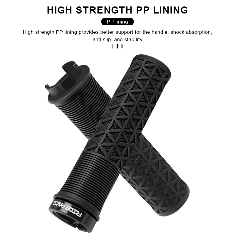 RIDERACE Mountain Bike Handlebar Grips Lock on MTB Folding Bicycle Soft TPR Rubber Non-slip Mixed Color Cycling Handle Bar Grips