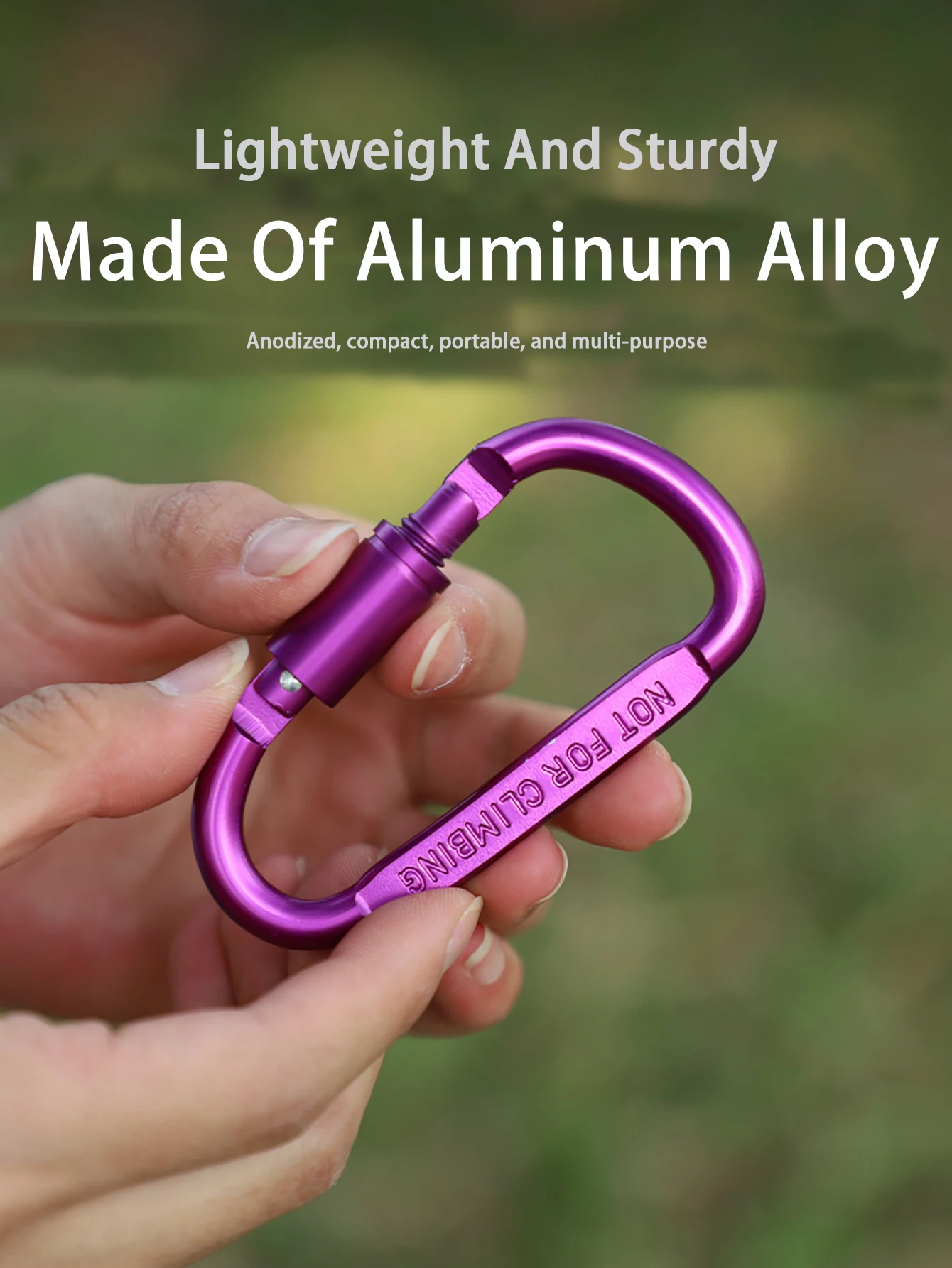 3/5Pcs Aluminum Alloy with Lock D-Shaped Carabiner Multi-Color Keychain Camping Hiking Sports Backpack Buckle Outdoor Tool