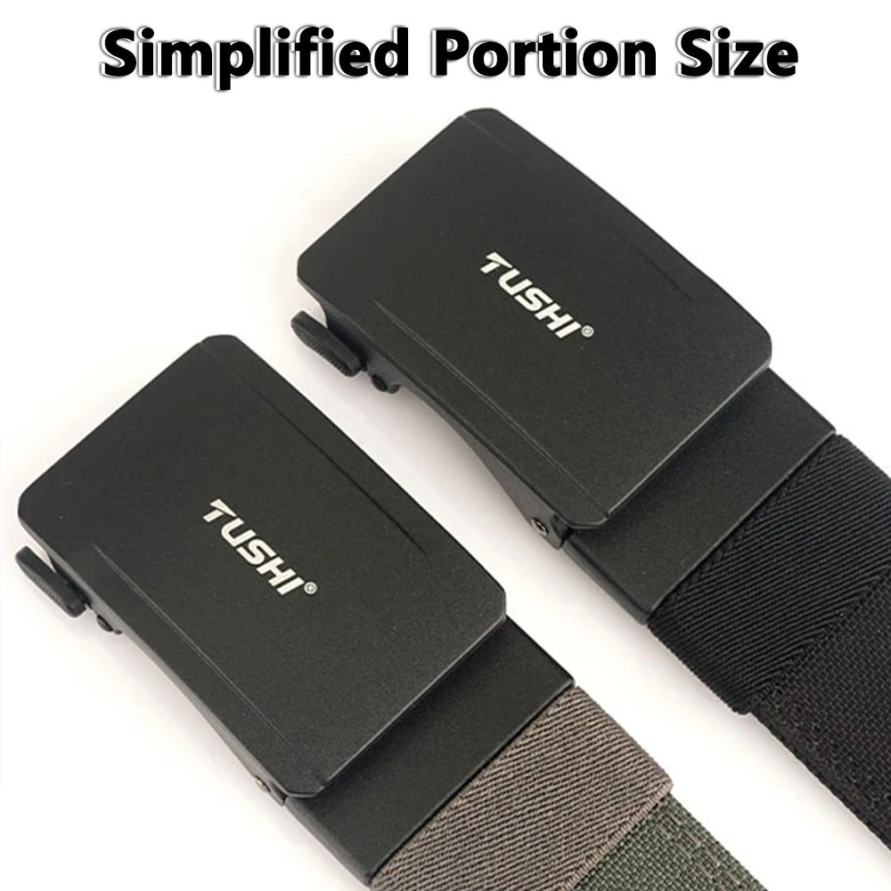 TUSHI New Hard Tactical Belt for Men Metal Automatic Buckle IPSC Gun Belt Nylon Military Belt Outdoor EDC Sports Girdle Male