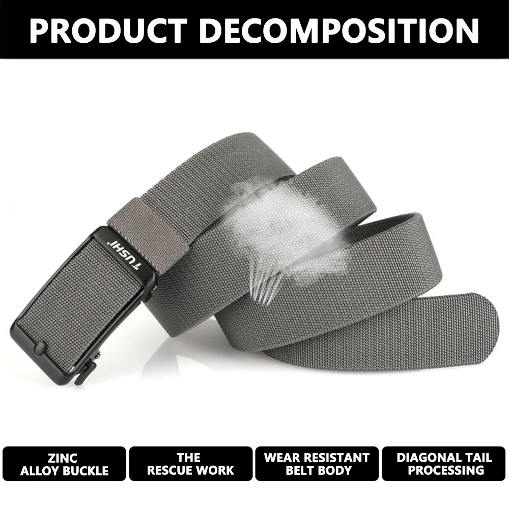 TUSHI Men's Belt Fashion Casual Elastic Belt Outdoor Sports Lady Tactical Belt Strap Climbing Belt With Pants Jeans Neutral Belt