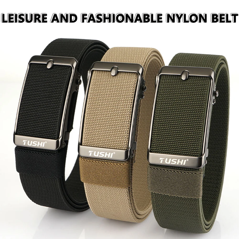 TUSHI Men's Belt Fashion Casual Elastic Belt Outdoor Sports Lady Tactical Belt Strap Climbing Belt With Pants Jeans Neutral Belt