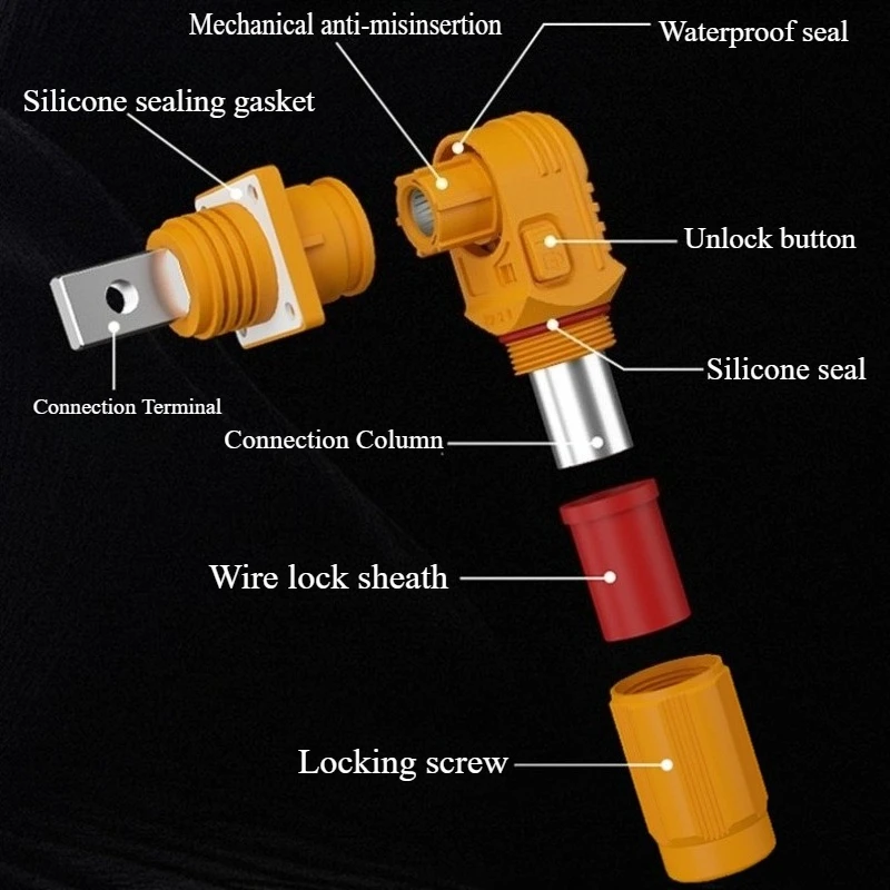 120A Energy Storage Connector Single Core High Current 450A Power Terminal Wall Mounted Power Output Connector 200A Plug Socket