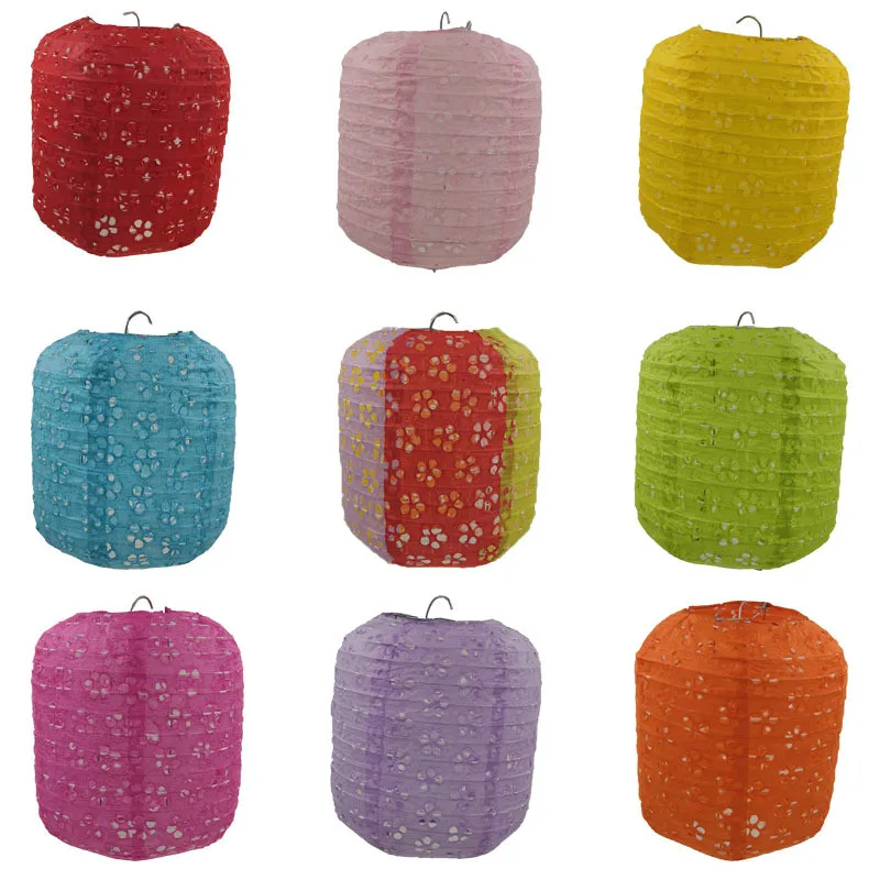 15cm 20cm Ellipse Chinese Hollow out Paper Lanterns Wedding Lanterns Paper Lampshade Holiday Party Supplies Children DIY Lantern