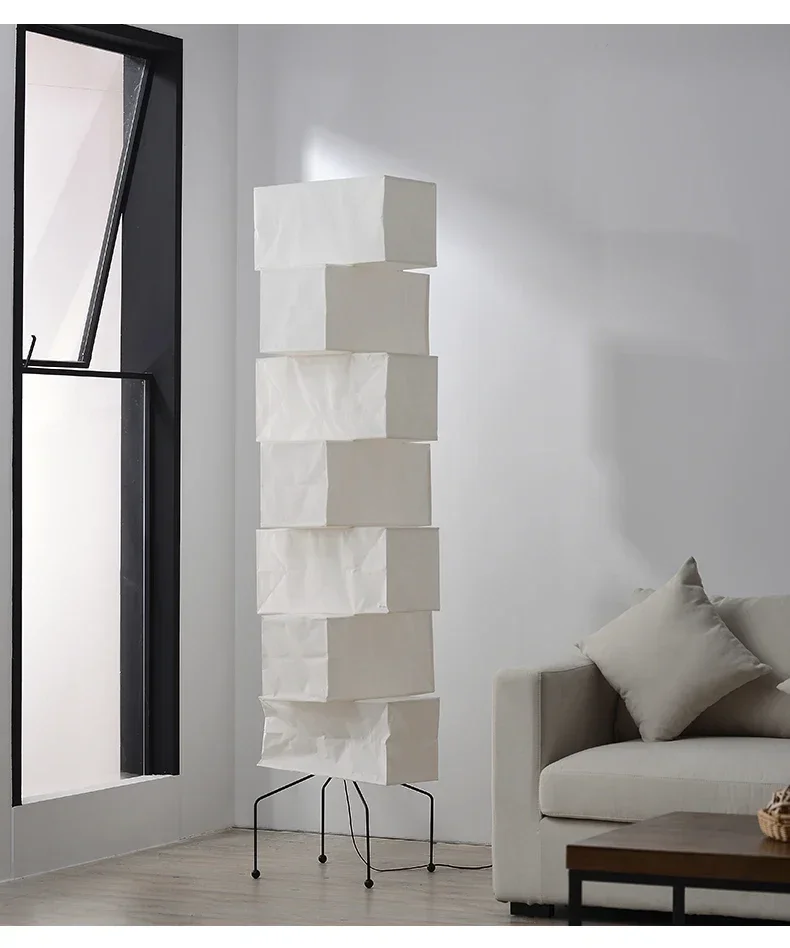 Akari Noguchi Lamp Yong Floor Lamp Japanese Designer LED Rice Paper Lantern Bedside Study Hotel Art Decor Standing Lamp