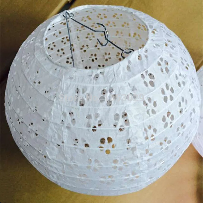 10/15/20/25/30/35/40cm White Hollow Round Paper Lantern Ball Festival Supplies Chinese Paper Lantern Wedding Party Decoration