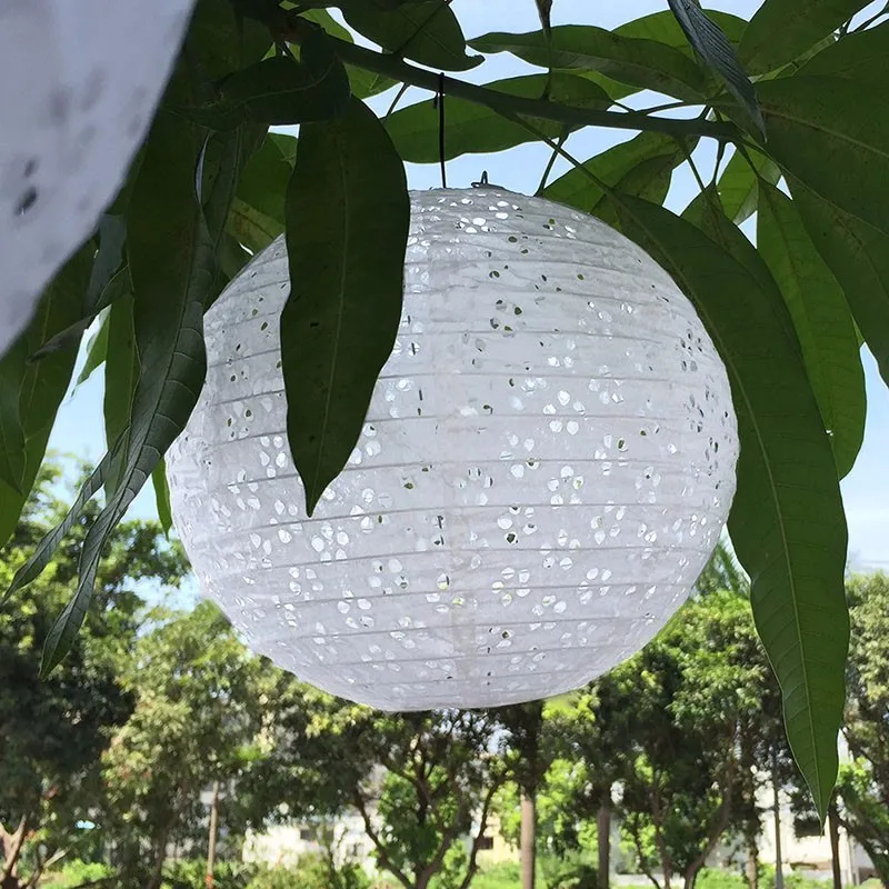 10/15/20/25/30/35/40cm White Hollow Round Paper Lantern Ball Festival Supplies Chinese Paper Lantern Wedding Party Decoration