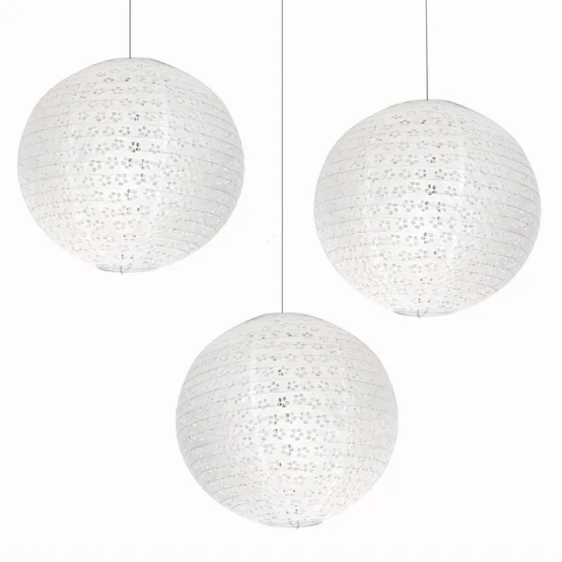 10/15/20/25/30/35/40cm White Hollow Round Paper Lantern Ball Festival Supplies Chinese Paper Lantern Wedding Party Decoration