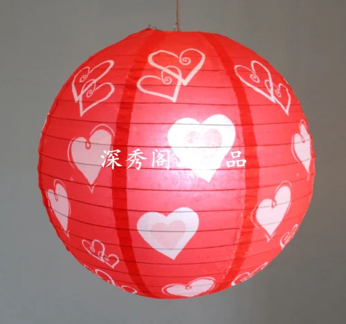 1pc 40cm 16" Plum Blossom Blue Porcelain Bamboo Printed Chinese Round Paper Lantern Wedding Xmas Party Decor Hanging Paper Ball