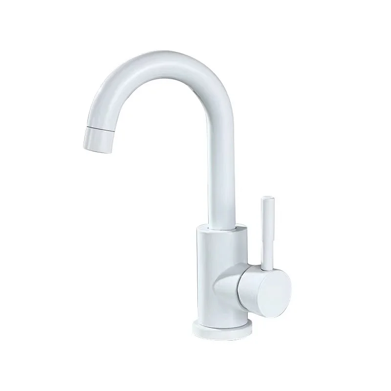 304 Stainless Steel Bathroom Basin Faucet Hot and Cold Wash Mixer Faucet 360 Rotating Sink Faucet Bathroom Single Handle Faucet