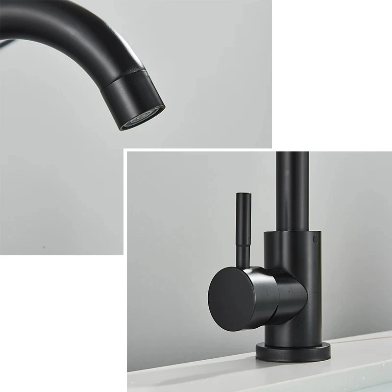 304 Stainless Steel Bathroom Basin Faucet Hot and Cold Wash Mixer Faucet 360 Rotating Sink Faucet Bathroom Single Handle Faucet