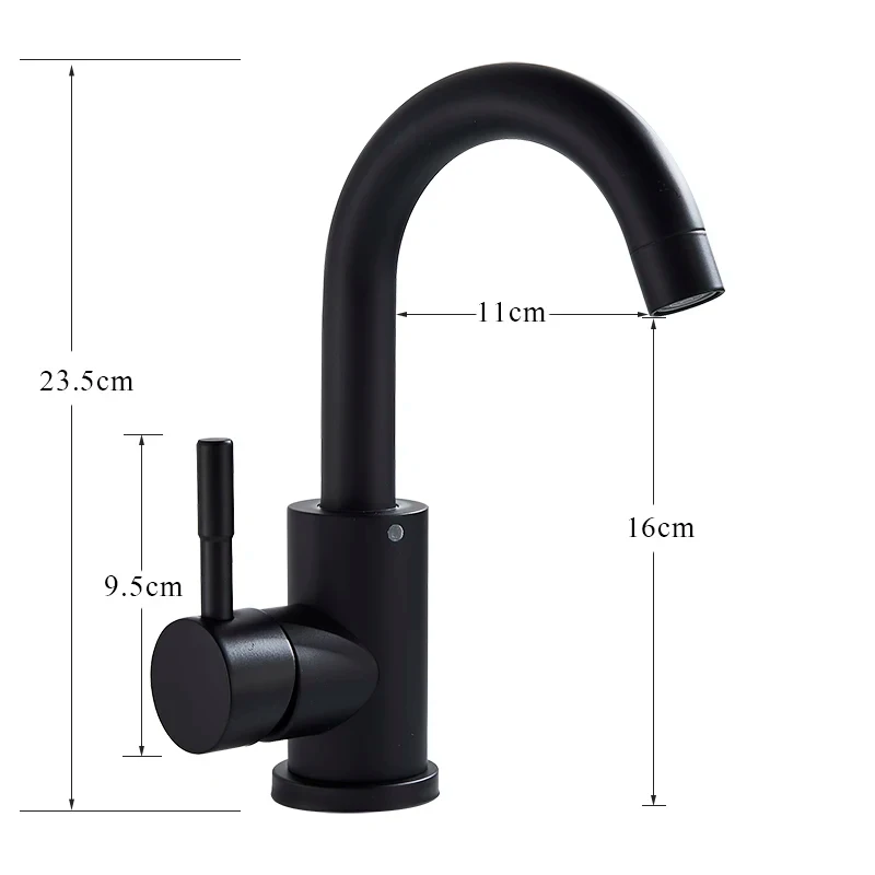 304 Stainless Steel Bathroom Basin Faucet Hot and Cold Wash Mixer Faucet 360 Rotating Sink Faucet Bathroom Single Handle Faucet